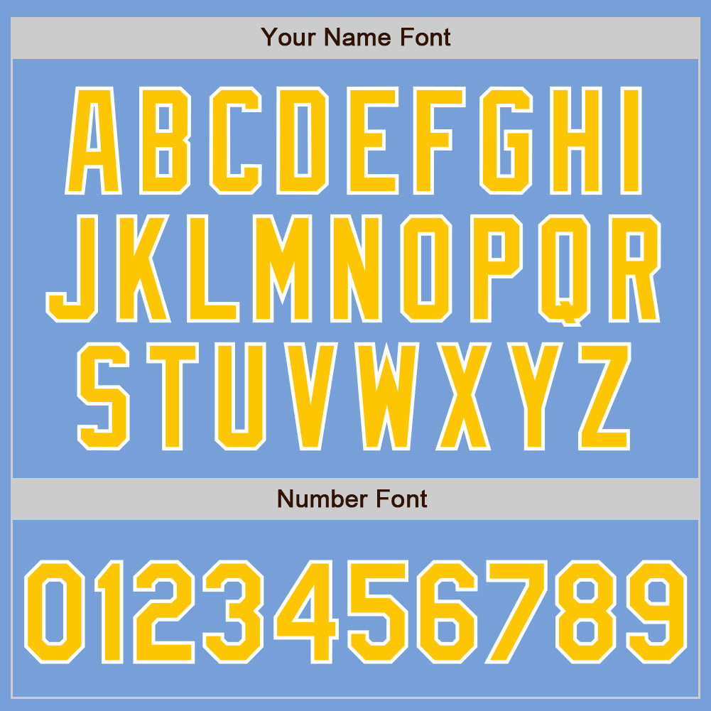 Custom Powder Blue Yellow-White Authentic Baseball Jersey