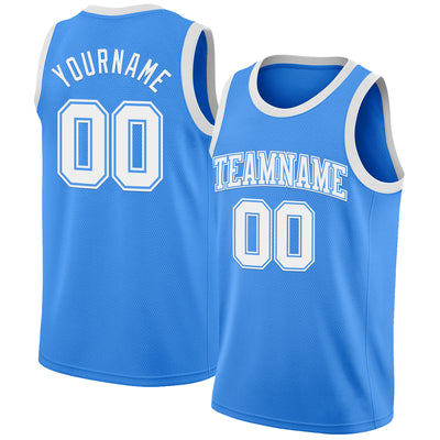 Custom Powder Blue White Authentic Basketball Jersey