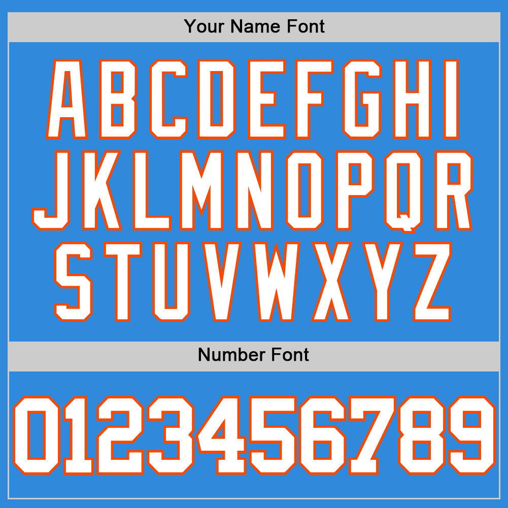 Custom Powder Blue White-Orange Authentic Basketball Jersey