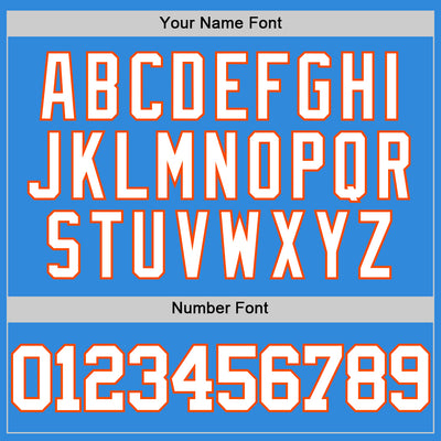 Custom Powder Blue White-Orange Authentic Basketball Jersey