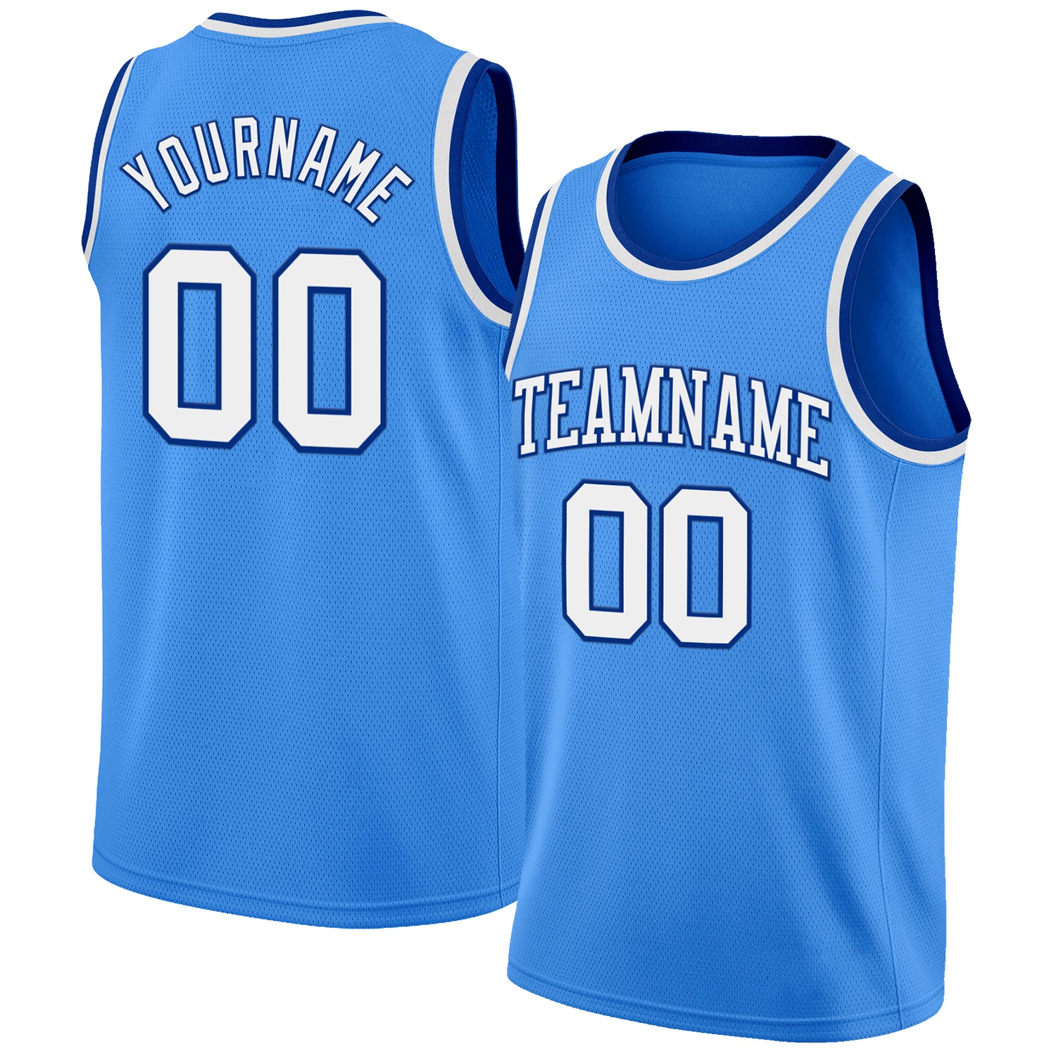 Custom Powder Blue White-Royal Authentic Basketball Jersey