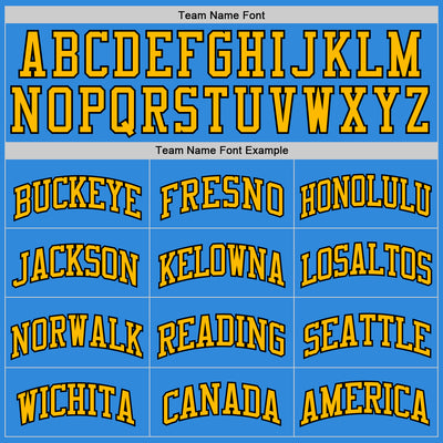 Custom Powder Blue Black-Gold Authentic Basketball Jersey