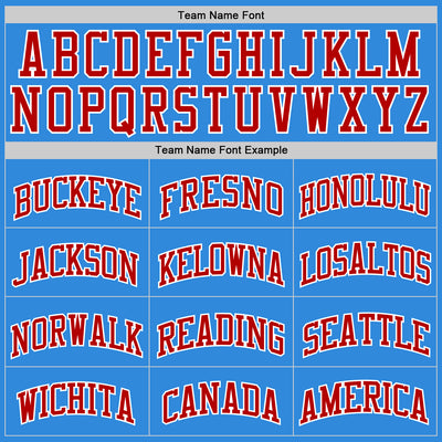 Custom Powder Blue Red-White Authentic Basketball Jersey