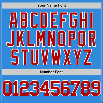 Custom Powder Blue Red-White Authentic Basketball Jersey