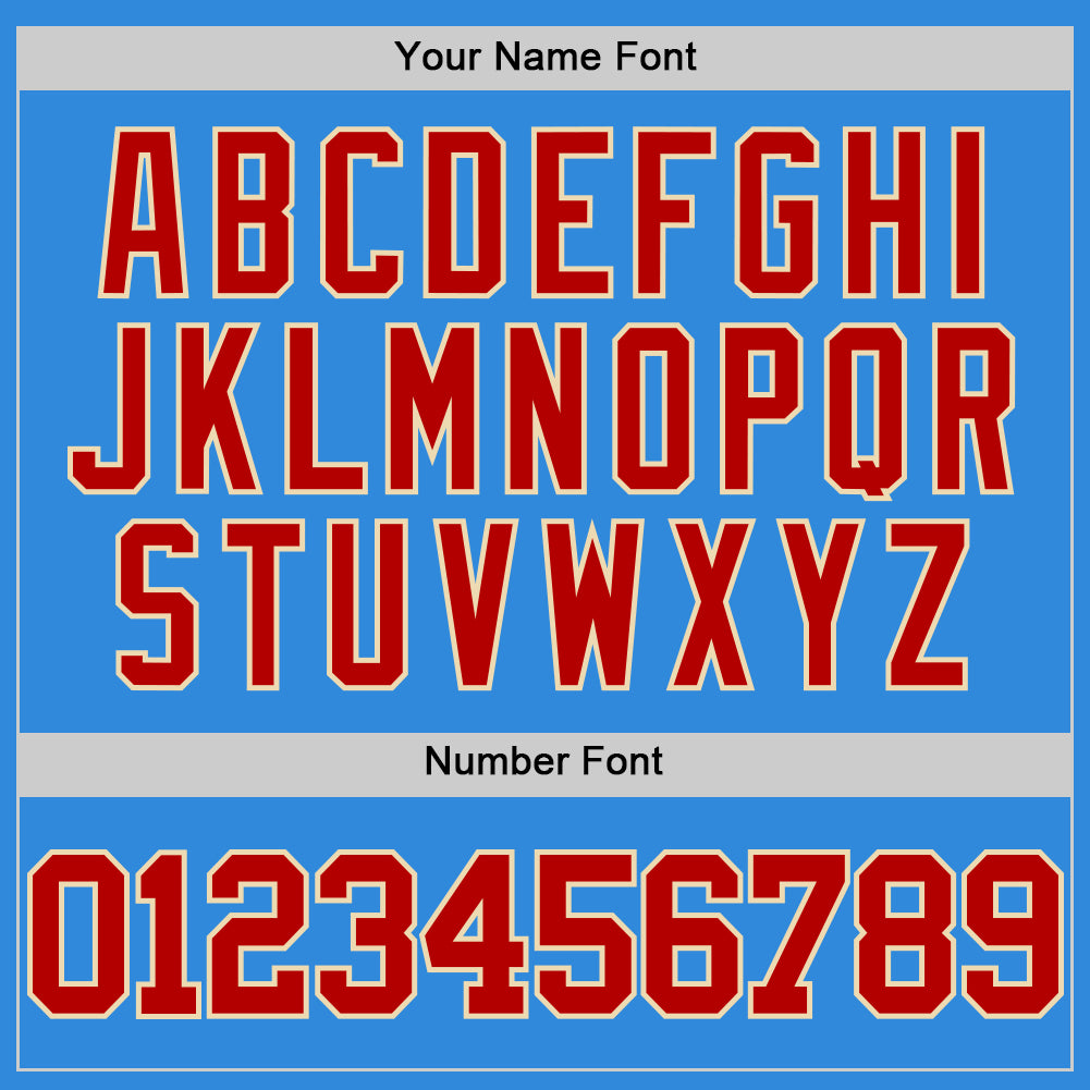 Custom Powder Blue Red-Cream Authentic Basketball Jersey