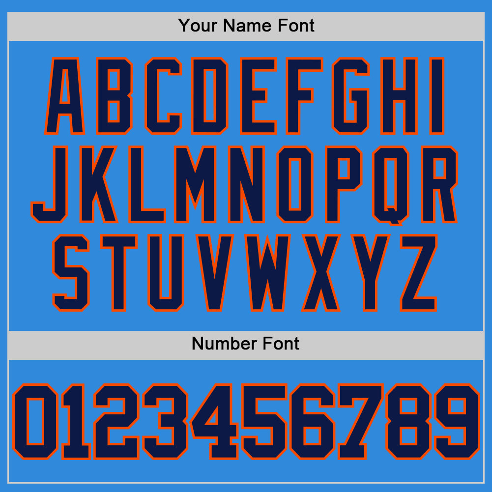 Custom Powder Blue Navy-Orange Authentic Basketball Jersey