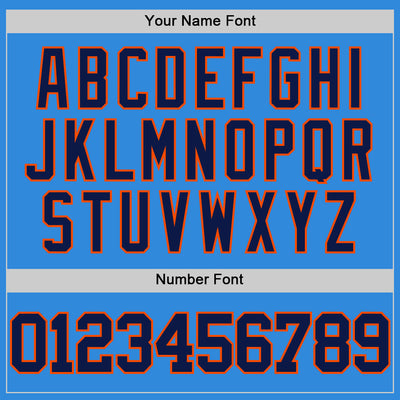 Custom Powder Blue Navy-Orange Authentic Basketball Jersey