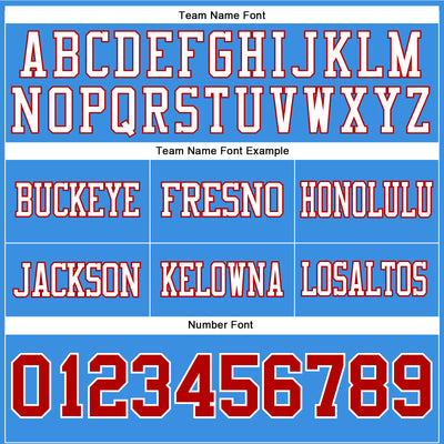 Custom Powder Blue Red-White Authentic Football Jersey