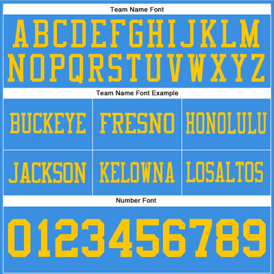 Custom Powder Blue Yellow Authentic Football Jersey