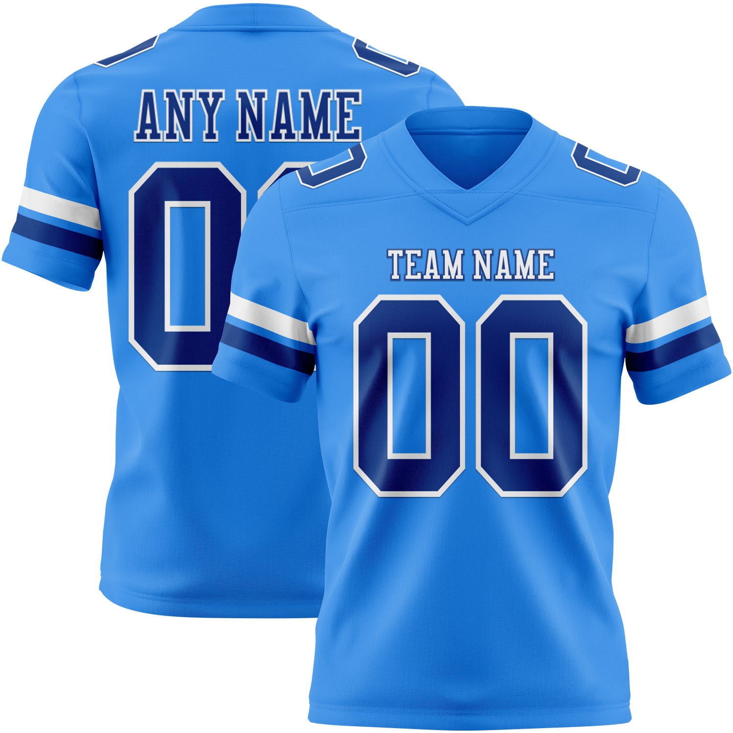 Custom Powder Blue Royal-White Authentic Football Jersey