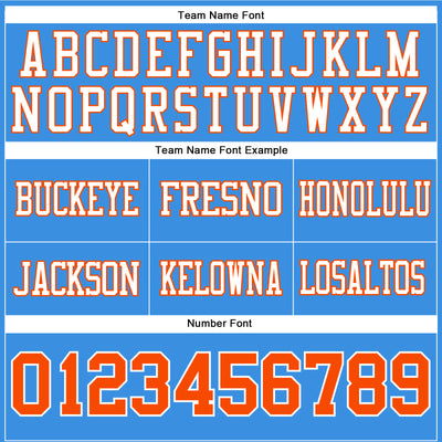 Custom Powder Blue Orange-White Authentic Football Jersey