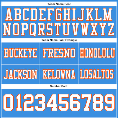 Custom Powder Blue White-Orange Authentic Football Jersey