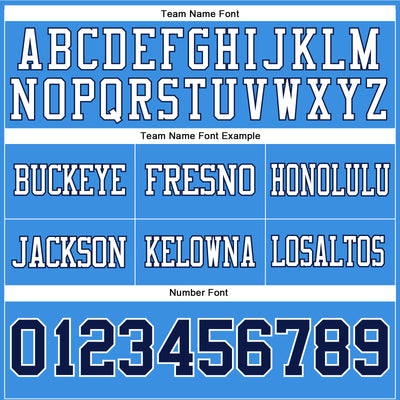Custom Powder Blue Navy-White Authentic Football Jersey