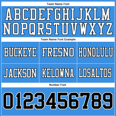 Custom Powder Blue Black-White Authentic Football Jersey