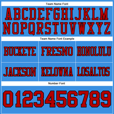 Custom Powder Blue Red-Black Authentic Football Jersey