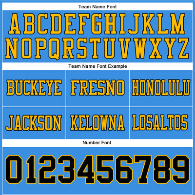 Custom Powder Blue Black-Gold Authentic Football Jersey
