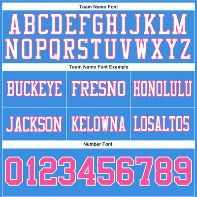 Custom Powder Blue Pink-White Authentic Football Jersey