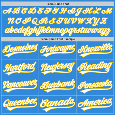 Custom Stitched Powder Blue White-Yellow Baseball Pullover Sweatshirt Hoodie