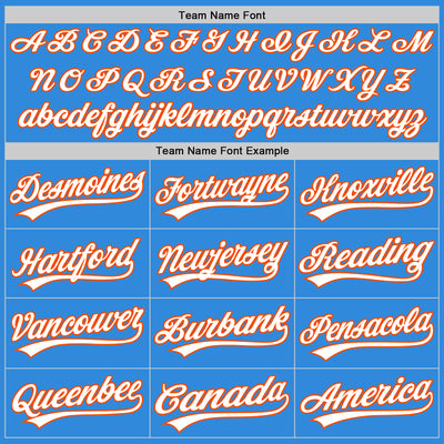 Custom Stitched Powder Blue White-Orange Baseball Pullover Sweatshirt Hoodie