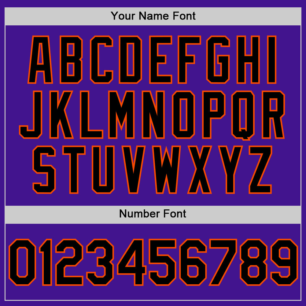 Custom Purple Black-Orange Mesh Authentic Throwback Baseball Jersey