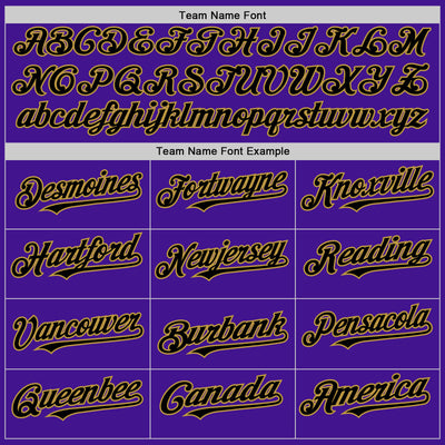 Custom Purple Black-Old Gold Mesh Authentic Throwback Baseball Jersey