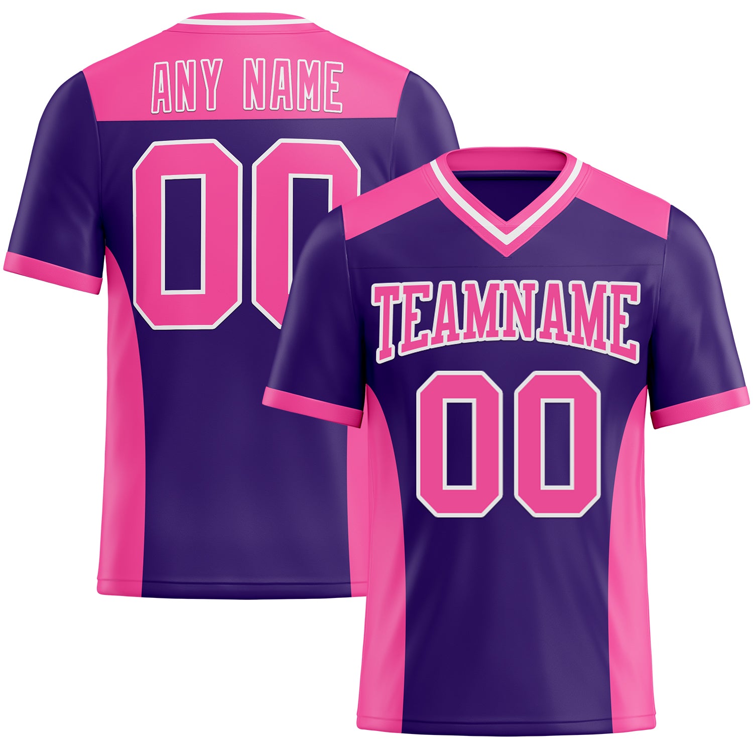 Custom Purple Pink-White Authentic Football Jersey