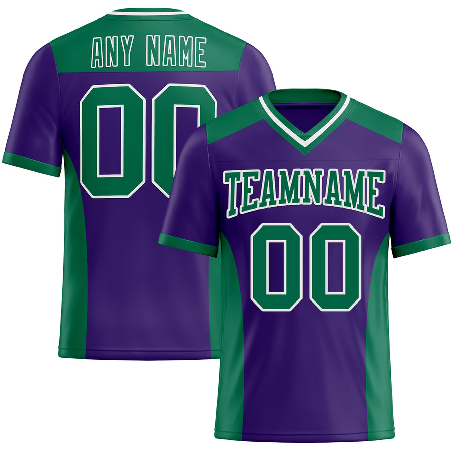Custom Purple Kelly Green-White Authentic Football Jersey