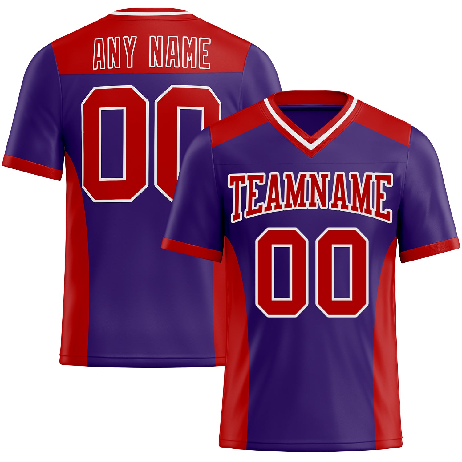 Custom Purple Red-White Authentic Football Jersey