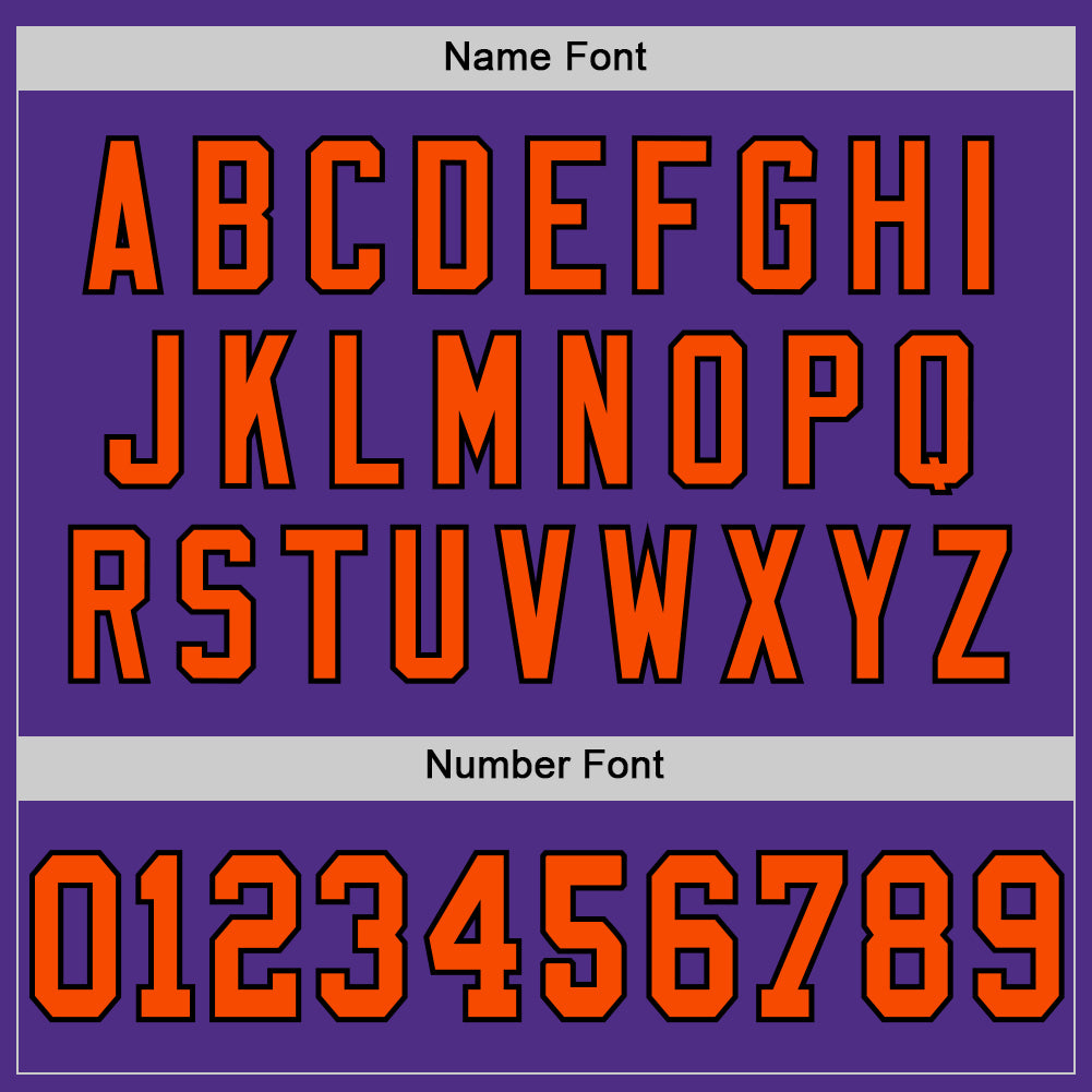 Custom Purple Orange-Black Mesh Authentic Throwback Football Jersey