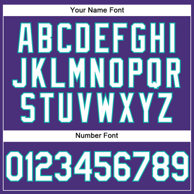 Custom Stitched Purple White-Aqua Sports Pullover Sweatshirt Hoodie