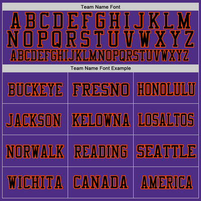 Custom Purple Black-Orange Mesh Authentic Throwback Football Jersey