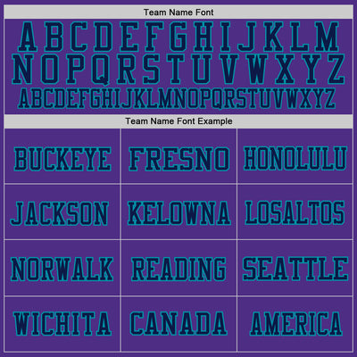 Custom Purple Navy-Teal Mesh Authentic Throwback Football Jersey