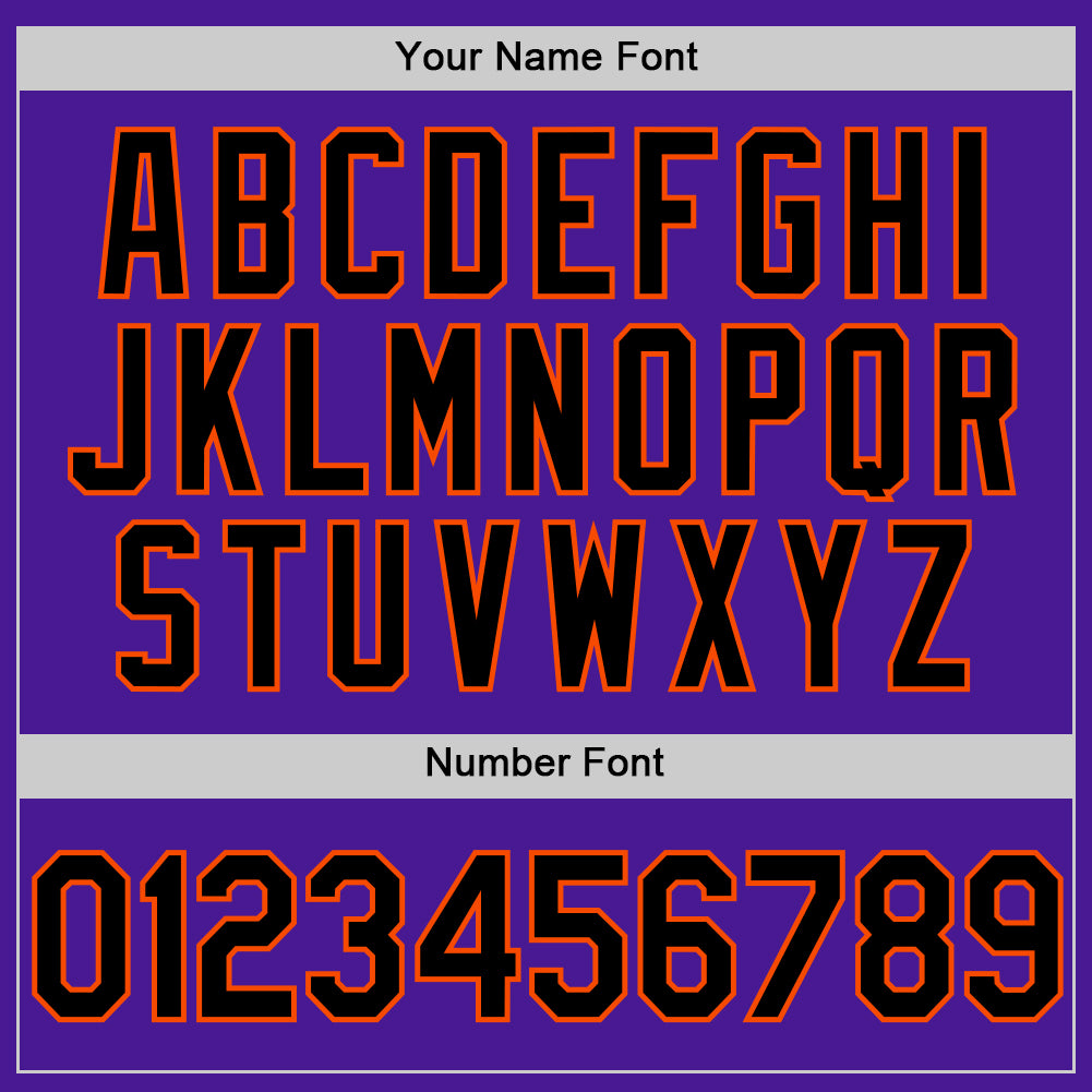 Custom Purple Black-Orange Authentic Throwback Baseball Jersey