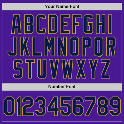 Custom Purple Navy-Old Gold Authentic Throwback Baseball Jersey