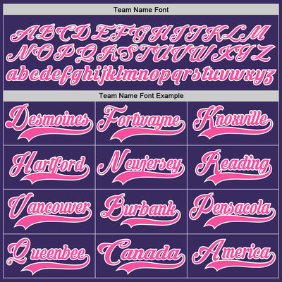 Custom Purple Pink-White Hockey Jersey