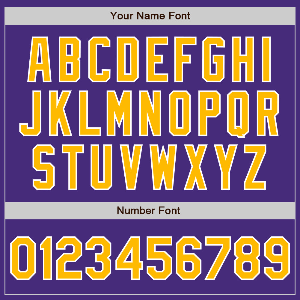 Custom Purple Gold-White Authentic Baseball Jersey