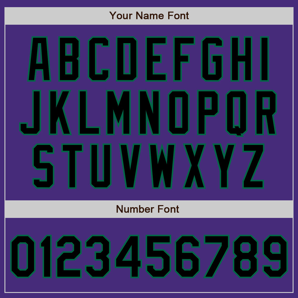 Custom Purple Black-Kelly Green Authentic Baseball Jersey