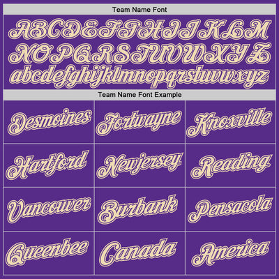 Custom Purple Cream Authentic Throwback Basketball Jersey