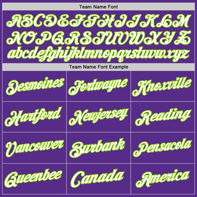 Custom Purple White-Neon Green Authentic Throwback Basketball Jersey