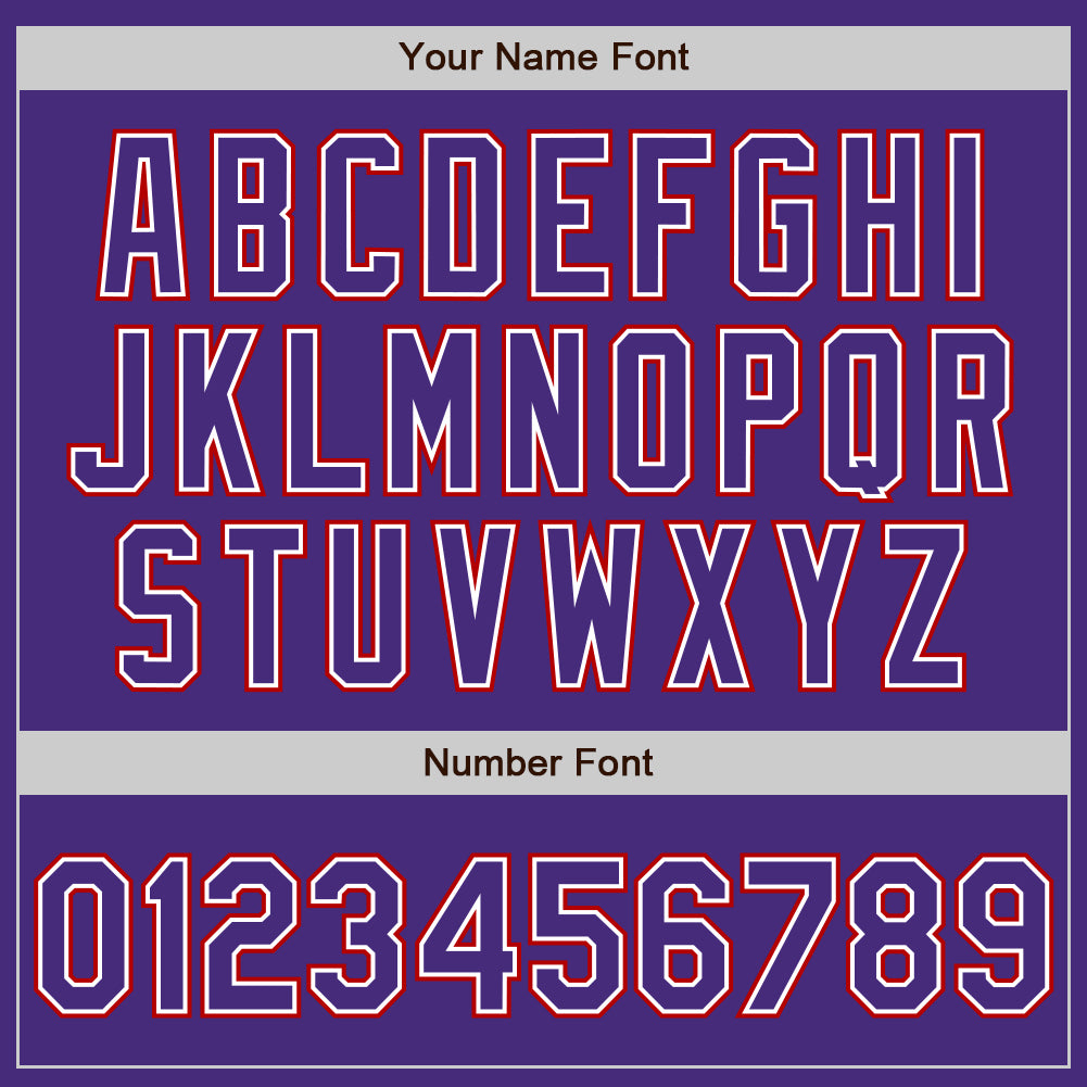 Custom Purple White-Red Authentic Baseball Jersey