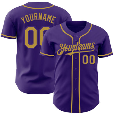 Custom Purple Old Gold Authentic Baseball Jersey