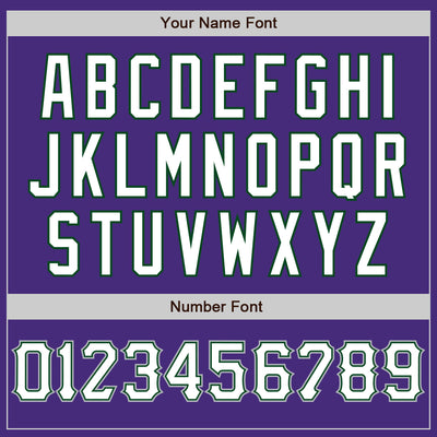 Custom Purple White Green-Gray Authentic Baseball Jersey