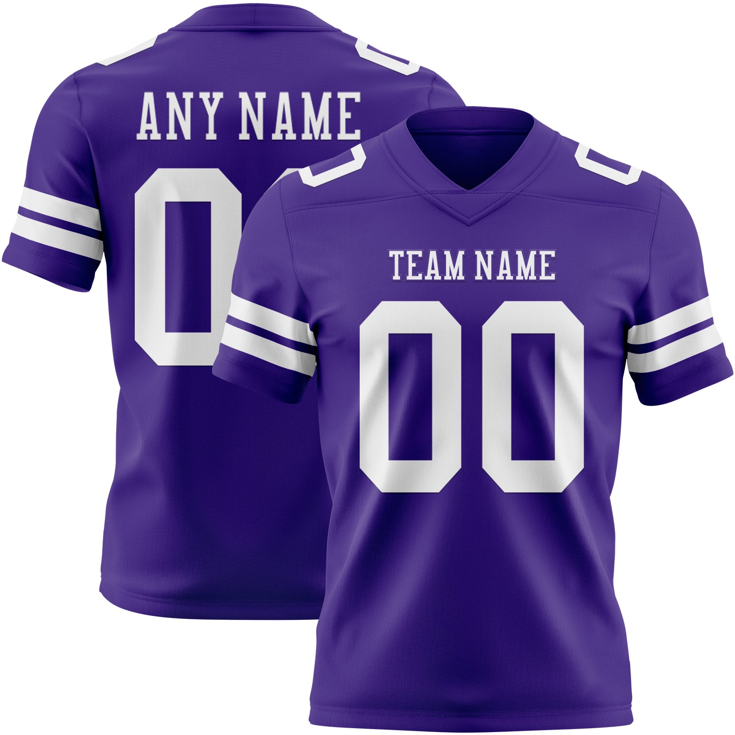 Custom Purple White Authentic Football Jersey