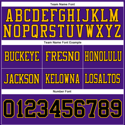 Custom Purple Black-Gold Authentic Football Jersey