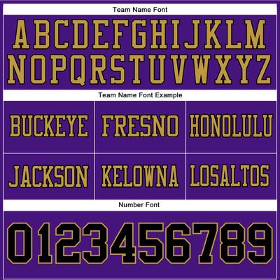 Custom Purple Black-Old Gold Authentic Football Jersey