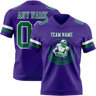 Custom Purple Kelly Green-White Authentic Football Jersey
