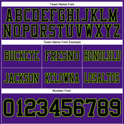 Custom Purple Black-Neon Green Authentic Football Jersey