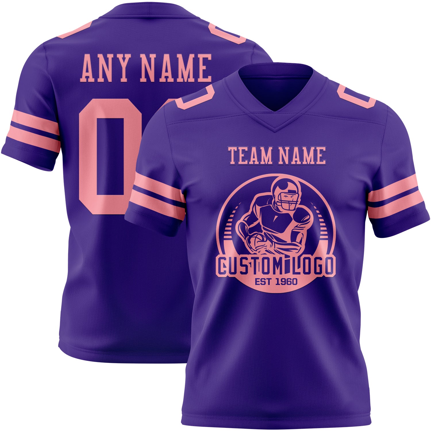 Custom Purple Medium Pink Authentic Football Jersey