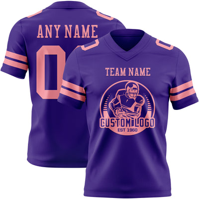 Custom Purple Medium Pink Authentic Football Jersey