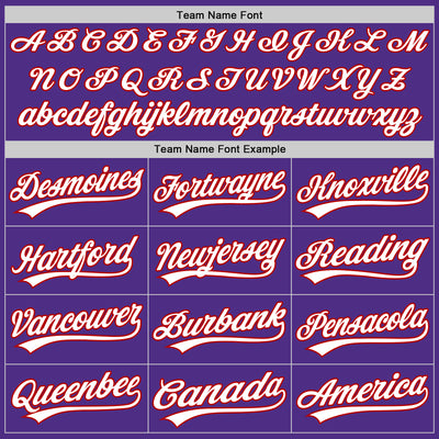 Custom Stitched Purple White-Red Baseball Pullover Sweatshirt Hoodie